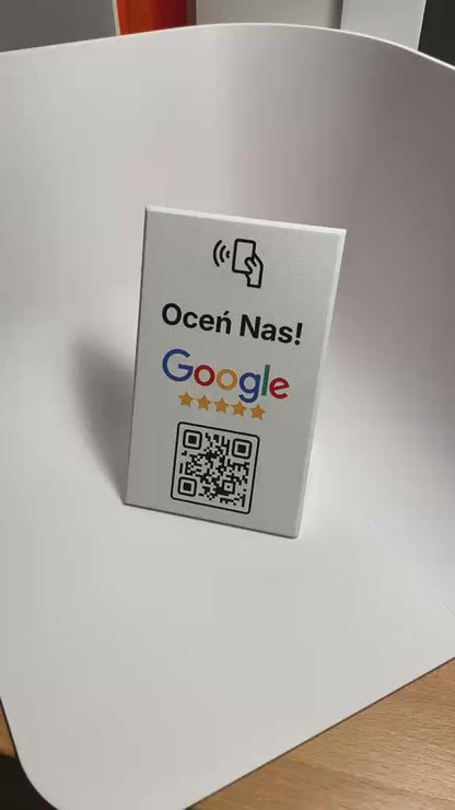 Pakiet Google Review – stand + 5 breloków NFC